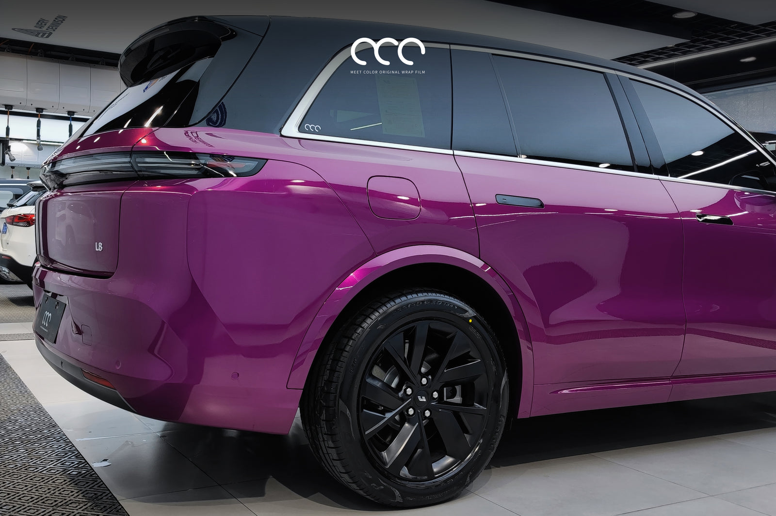 MC Films Berry Purple Car Wrap Vinyl Rear