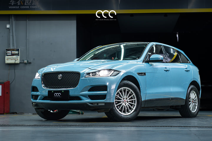 MC Films Frozen Blue Car Wrap Vinyl Jaguar F Pace