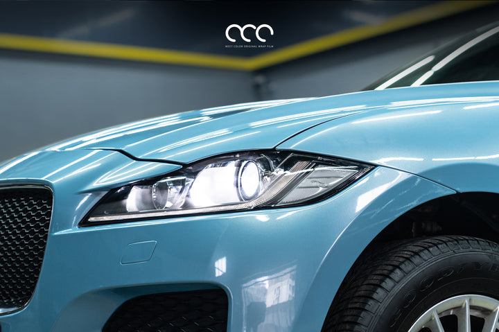 MC Films Frozen Blue Car Wrap Vinyl Jaguar F Pace Light