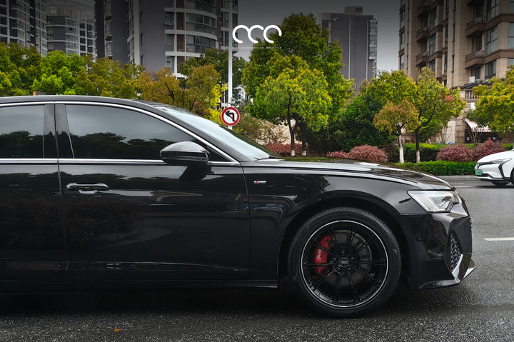 MC Films Jet Black Car Wrap Audi A6 Side